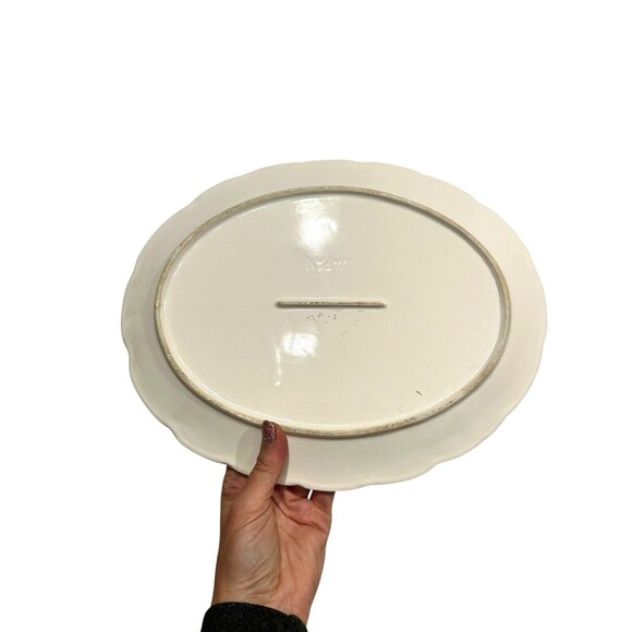 Vtg Serving Dish Platter Tray Plate Made in Japan 12.25"x 9.75" Crazed - Picture 6 of 7